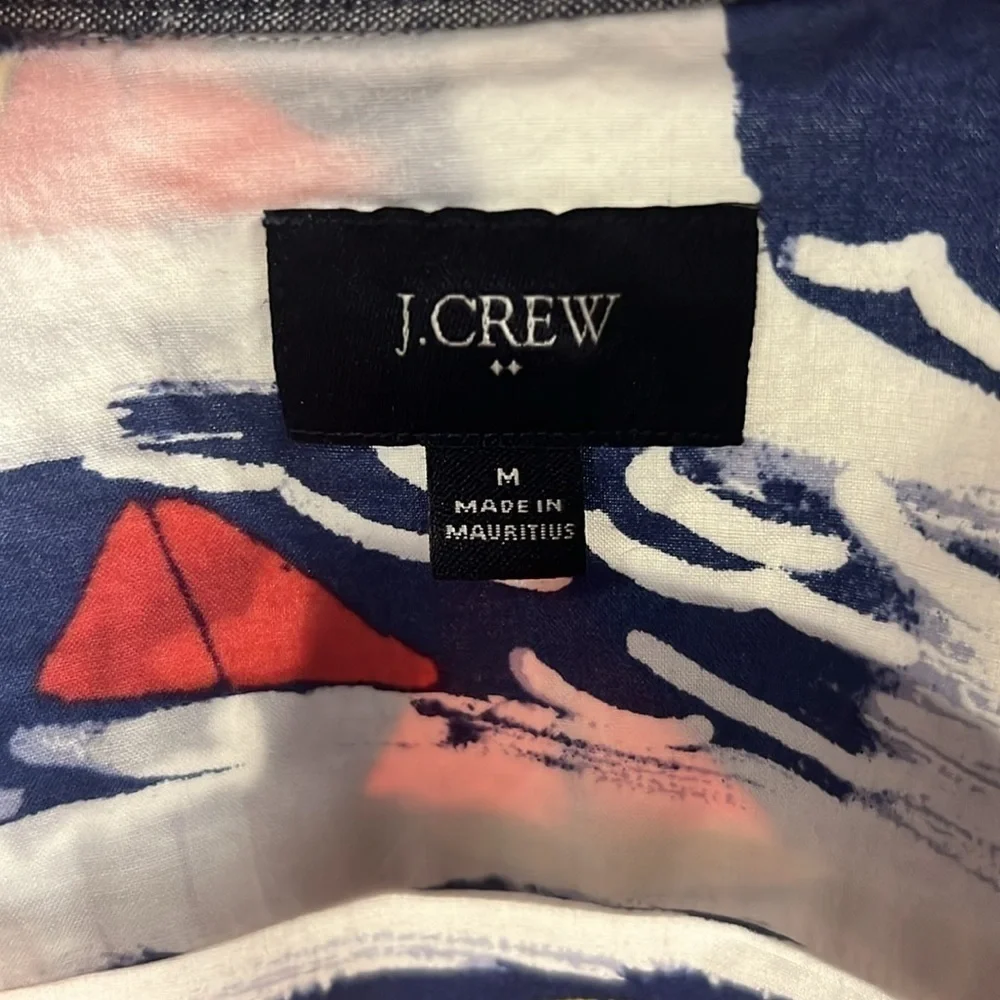 Men’s J.Crew, sailboat inspired printed shirt, size medium